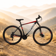Гірський велосипед CrossBike COMPASS 29", алюмінієва рама 20", 21 швидкість, чорний-червоний