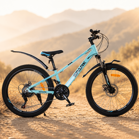 Гірський велосипед SPARK AERO 24", алюмінієва рама 11", 21 швидкість, блакитний 239180 фото