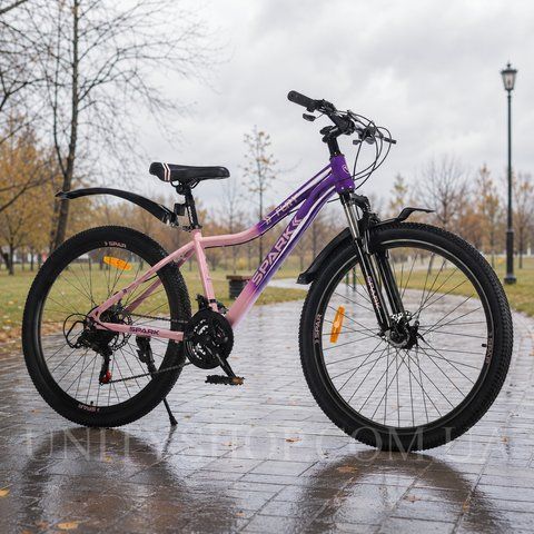 Гірський велосипед SPARK FURY 26", сталева рама 15", 21 швидкість, фіолетовий з персиковим 239232 фото