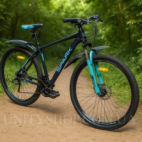 Гірський велосипед SPARK PLEASURE 29", алюмінієва рама 19", 21 швидкість, дискові гальма, MTB, Темно-синій 222959 фото