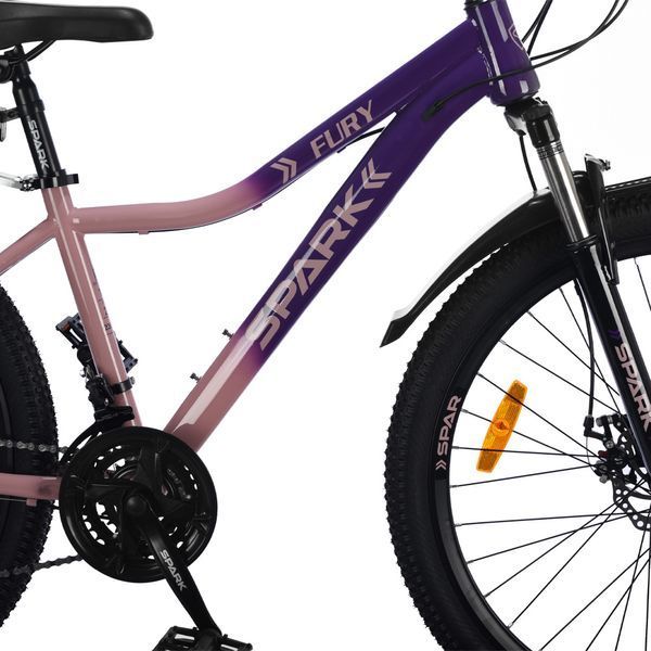 Гірський велосипед SPARK FURY 26", сталева рама 15", 21 швидкість, фіолетовий з персиковим 239232 фото