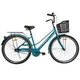 Міський велосипед SPARK CITY MIRA 28", сталева рама 18", 1 швидкість, багажник, кошик, бірюзовий 240025 фото