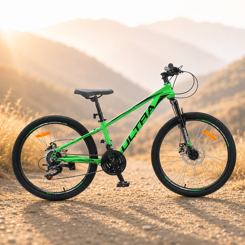 Гірський велосипед CrossBike ULTRA 24", алюмінієва рама 12", 21 швидкість, зелено-чорний 24СTA-006239 фото