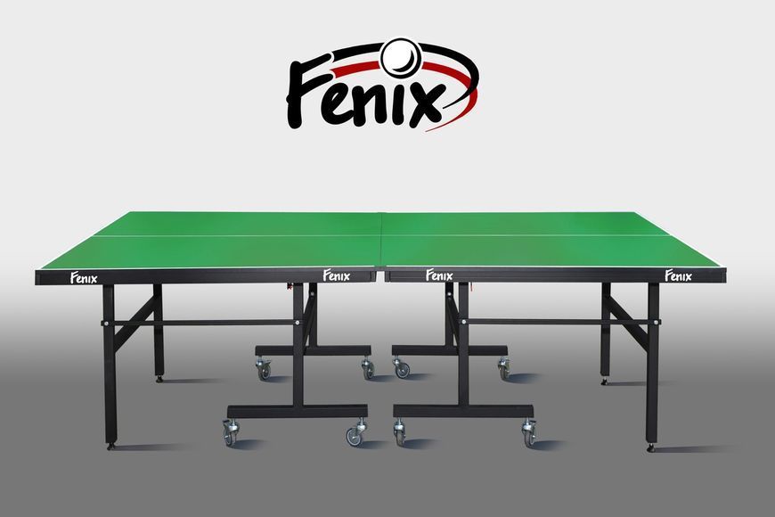 Тенісний стіл для приміщень FENIX Master Sport M16, складаний, колеса з фіксацією, Зелений 20001 фото
