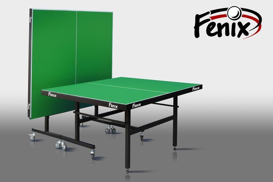 Тенісний стіл для приміщень FENIX Master Sport M16, складаний, колеса з фіксацією, Зелений 20001 фото