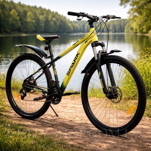 Гірський велосипед SPARK APEX 27,5", сталева рама 15", 21 швидкість, жовтий із зеленим 239245 фото