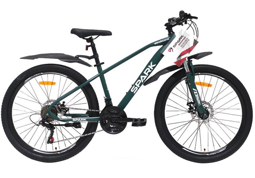 Гірський велосипед SPARK SANDSTORM 26" сталева рама 15", 21 швидкість, дискові гальма Темно зелений 222998 фото