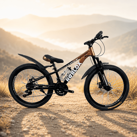 Гірський велосипед CrossBike Roblox 24", алюмінієва рама 11", 21 швидкість, бронзовий-чорний 24СTA-00651 фото