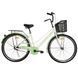 Міський велосипед SPARK CITY MIRA 28", сталева рама 18", 1 швидкість, багажник, кошик, білий із зеленим 240027 фото 1