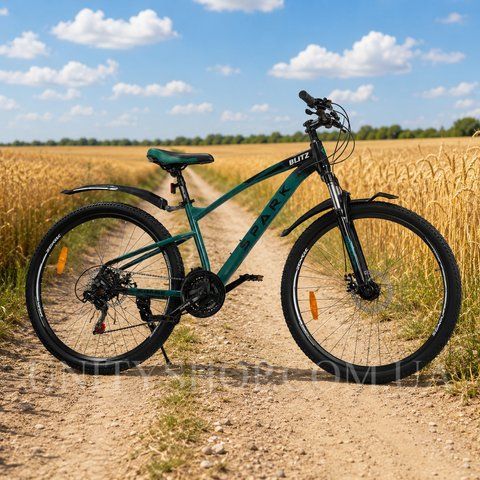 Гірський велосипед SPARK BLITZ 27,5", сталева рама 15", 21 швидкість, темно-зелений з чорним 239398 фото