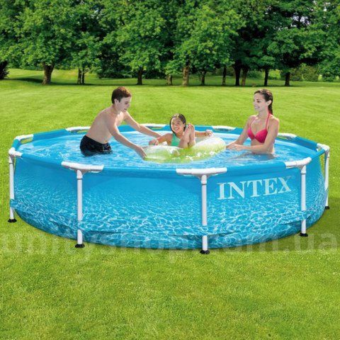 Каркасний басейн Intex 28206 Beachside 305&times;76 см, круглий, з морським принтом, сімейний, дитячий, 4485 л 28206 фото