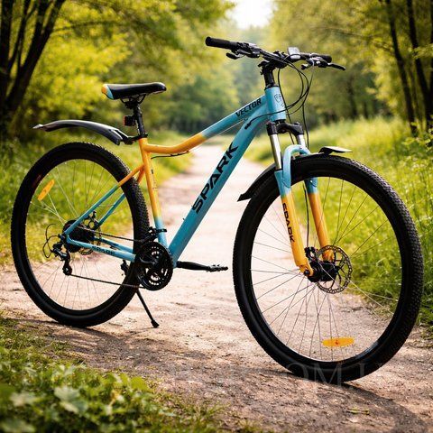 Гірський велосипед SPARK VECTOR 29", сталева рама 19", 21 швидкість, блакитний з жовтим 239251 фото