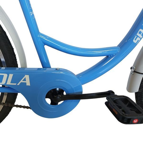Міський велосипед SPARK CITY SOLA 26", сталева рама 17", 1 швидкість, багажник, кошик, синій 240030 фото