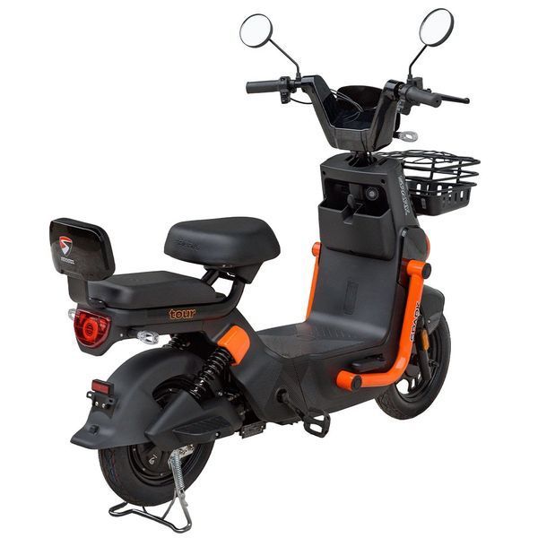 Електровелосипед SPARK TOUR 14" 60V/500W/20Ah, максимальна швидкість 45 км/год, подвійна амортизація, Чорний з помаранчевим 227069 фото