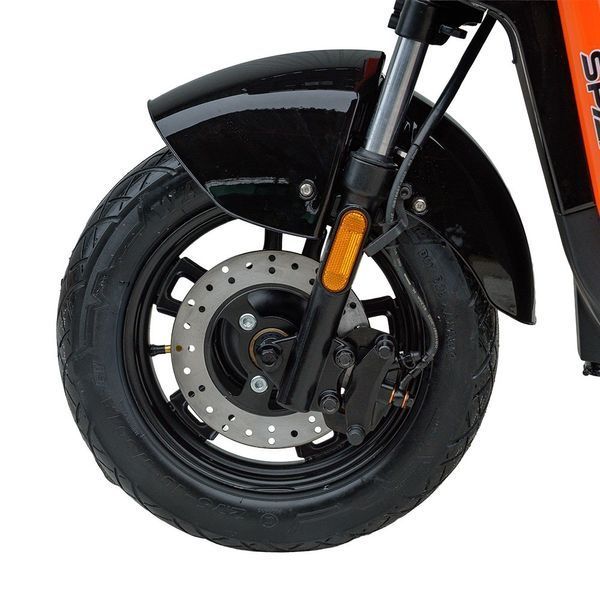 Електровелосипед SPARK TOUR 14" 60V/500W/20Ah, максимальна швидкість 45 км/год, подвійна амортизація, Чорний з помаранчевим 227069 фото