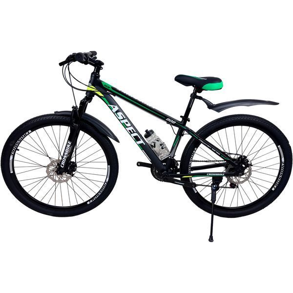 Гірський велосипед CrossBike Aspect 27.5", алюмінієва рама 15", 21 швидкість, чорно-зелений 27СTA-006487 фото