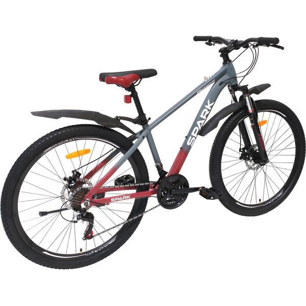 Гірський велосипед SPARK PLEASURE 27,5" 21 швидкість, алюмінієва рама 15" амортизаційна вилка, Сірий з червоним 222956 фото