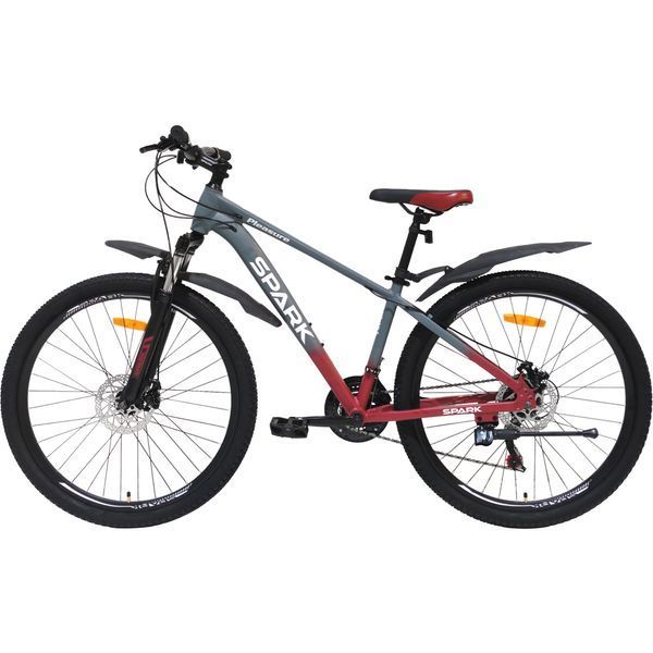Гірський велосипед SPARK PLEASURE 27,5" 21 швидкість, алюмінієва рама 15" амортизаційна вилка, Сірий з червоним 222956 фото