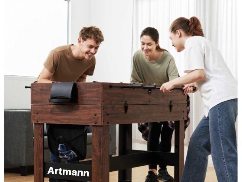 Ігровий стіл 4 в 1 Santos Artmann &ndash; настільний футбол, аерохокей, теніс, більярд, регульована висота, МДФ, повний комплект 2920 фото