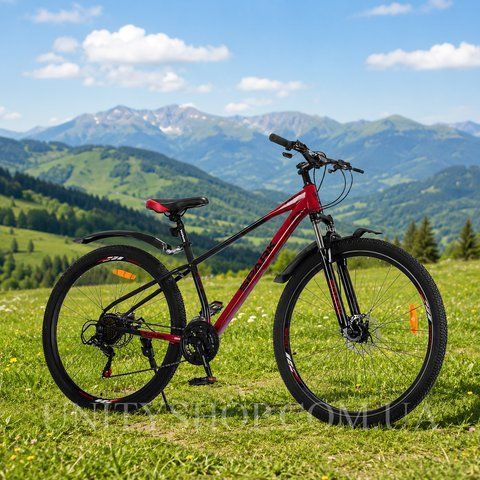 Гірський велосипед SPARK NOVA 29", сталева рама 17", 21 швидкість, вишневий з чорним 239253 фото