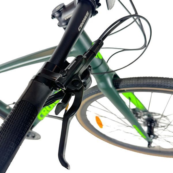 Гірський велосипед Cronus Gravel 28", алюмінієва рама 17.5", 27 швидкостей, чорно-зелений 28CRN-005017 фото