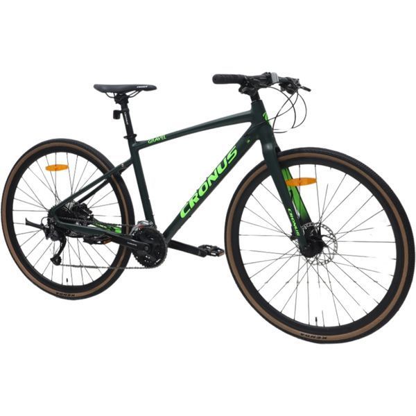 Гірський велосипед Cronus Gravel 28", алюмінієва рама 17.5", 27 швидкостей, чорно-зелений 28CRN-005017 фото