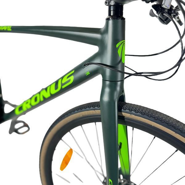 Гірський велосипед Cronus Gravel 28", алюмінієва рама 17.5", 27 швидкостей, чорно-зелений 28CRN-005017 фото