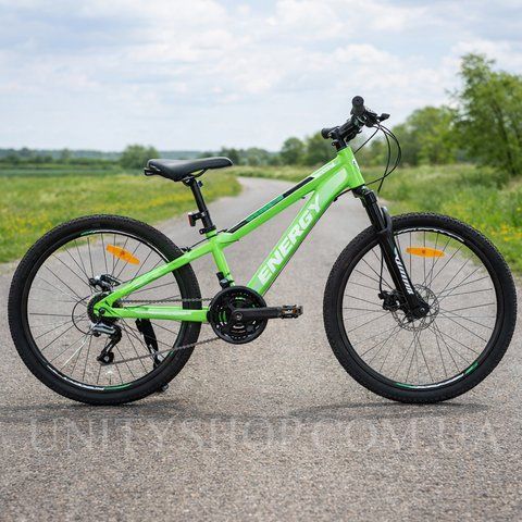 Гірський велосипед CrossBike Energy V2 26", сталева рама 13", 21 швидкість, дискові гальма, для підлітків, зелений 26СTS-006260 фото