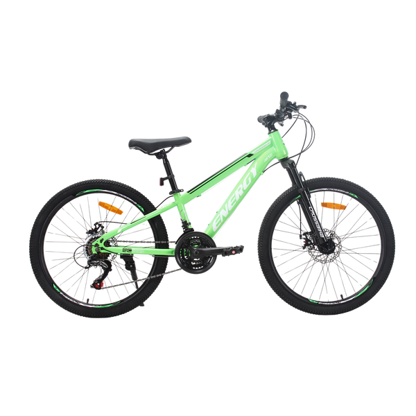 Гірський велосипед CrossBike Energy V2 26", сталева рама 13", 21 швидкість, дискові гальма, для підлітків, зелений 26СTS-006260 фото