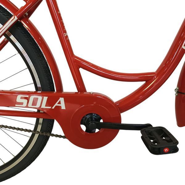 Міський велосипед SPARK CITY SOLA 28", сталева рама 18", 1 швидкість, багажник, кошик, вишневий 240035 фото