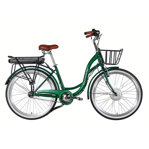 Електровелосипед Dorozhnik eAQUAMARINE 26", 36V 500W 13Ah, швидкість до 27 км/год, зелений ELB-D-26-317 фото