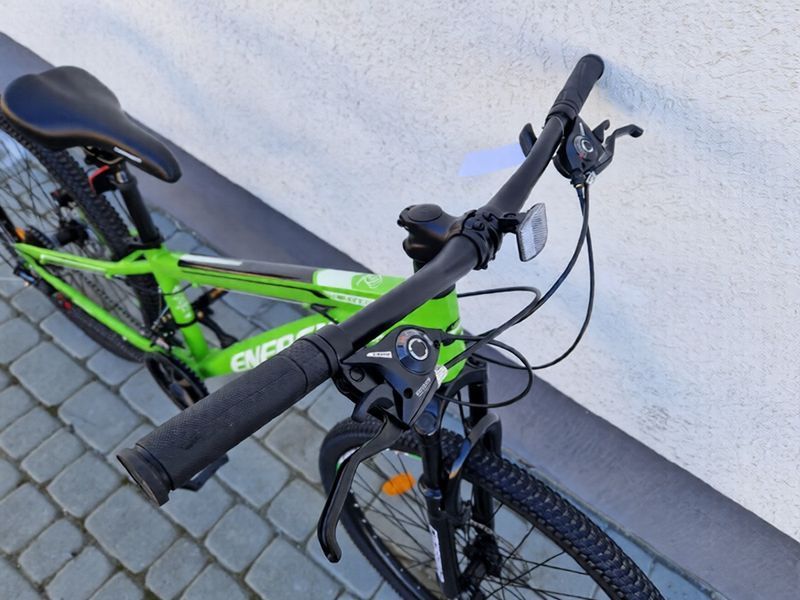Гірський велосипед CrossBike Energy V2 26", сталева рама 13", 21 швидкість, дискові гальма, для підлітків, зелений 26СTS-006260 фото