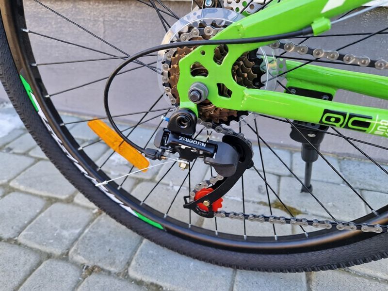 Гірський велосипед CrossBike Energy V2 26", сталева рама 13", 21 швидкість, дискові гальма, для підлітків, зелений 26СTS-006260 фото