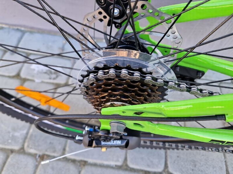 Гірський велосипед CrossBike Energy V2 26", сталева рама 13", 21 швидкість, дискові гальма, для підлітків, зелений 26СTS-006260 фото