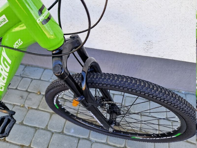 Гірський велосипед CrossBike Energy V2 26", сталева рама 13", 21 швидкість, дискові гальма, для підлітків, зелений 26СTS-006260 фото