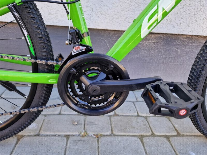 Гірський велосипед CrossBike Energy V2 26", сталева рама 13", 21 швидкість, дискові гальма, для підлітків, зелений 26СTS-006260 фото