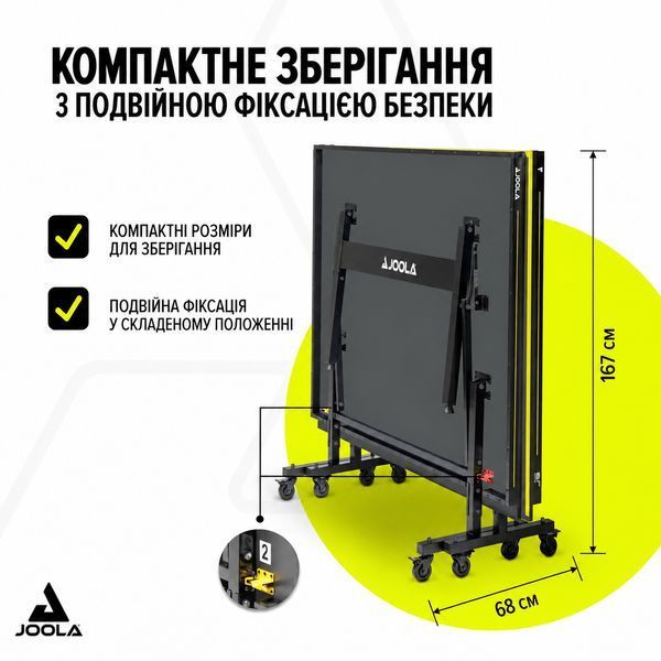 Тенісний стіл JOOLA Inside J18 для приміщення складаний 274&times;152,5&times;76 см сірий 931134 фото