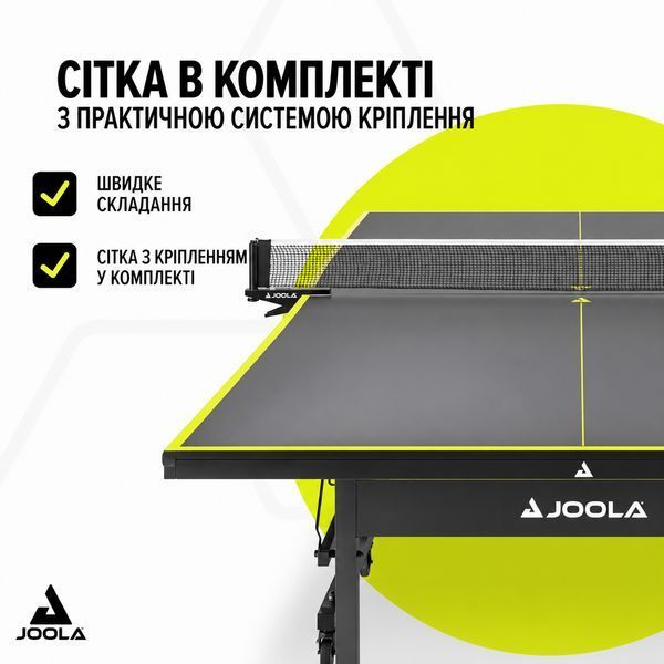 Тенісний стіл JOOLA Inside J18 для приміщення складаний 274&times;152,5&times;76 см сірий 931134 фото