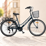 Міський велосипед SPARK CITY BELLE 26", алюмінієва рама 17", 7 швидкостей, кошик, багажник, темно-синій 239999 фото