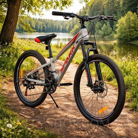 Гірський підлітковий велосипед SPARK RIDE 24", сталева рама 11", 21 швидкість, сірий 238402 фото
