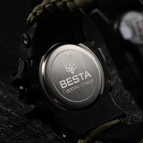 Чоловічий тактичний годинник Besta Life Pro, водостійкий з компасом Темно-зелений 1435 фото