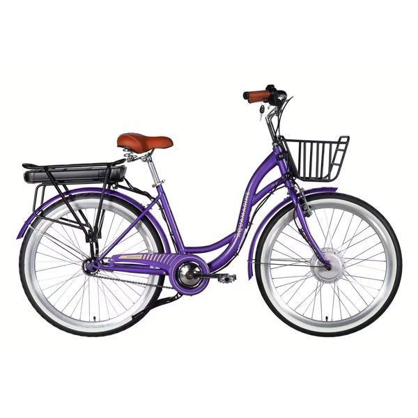 Електровелосипед Dorozhnik eAQUAMARINE 26", 36V 500W 13Ah, швидкість до 27 км/год, фіолетовий ELB-D-26-295 фото