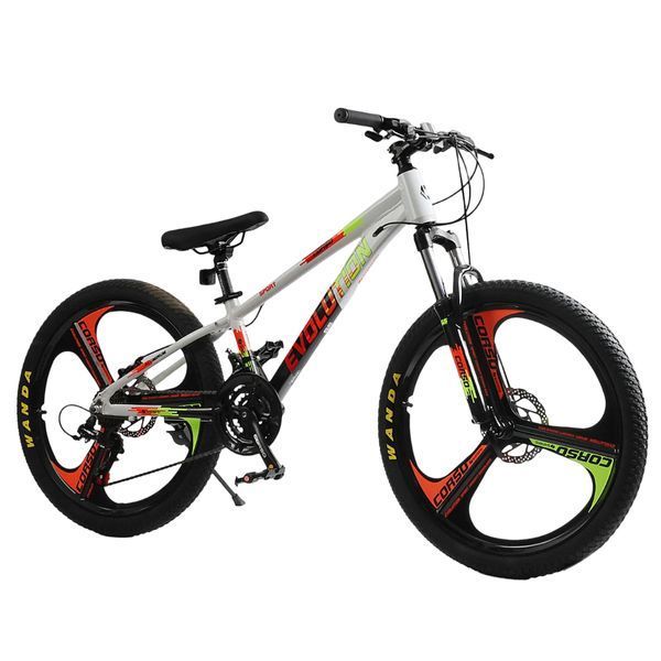 Гірський велосипед Corso Evolution 24", алюмінієва рама 11", 21 швидкість, біло-помаранчевий 071-167 фото