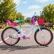 Дитячий велосипед Formula Kid FLOWER PREMIUM 20", рама 10", білий з рожевим та бірюзовим OPS-FRK-20-244 фото