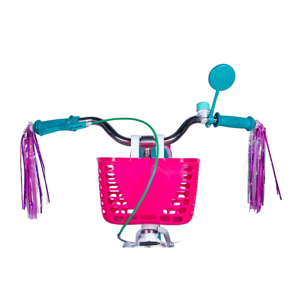Дитячий велосипед Formula Kid FLOWER PREMIUM 20", рама 10", білий з рожевим та бірюзовим OPS-FRK-20-244 фото