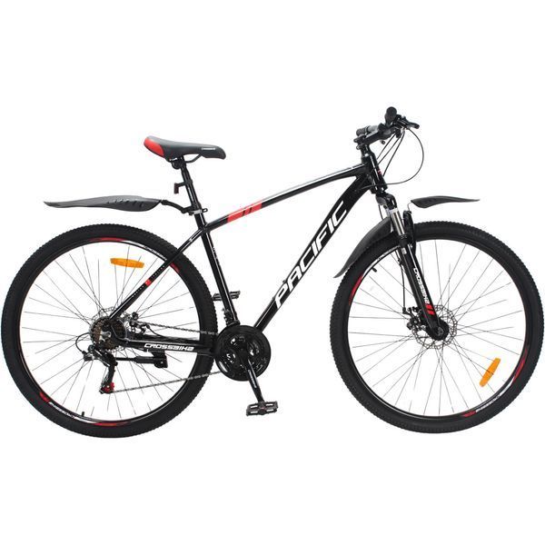 Гірський велосипед Crossbike Pacific 2025 29", алюмінієва рама 19", 21 швидкість, чорний-червоний 29СTA-00563 фото