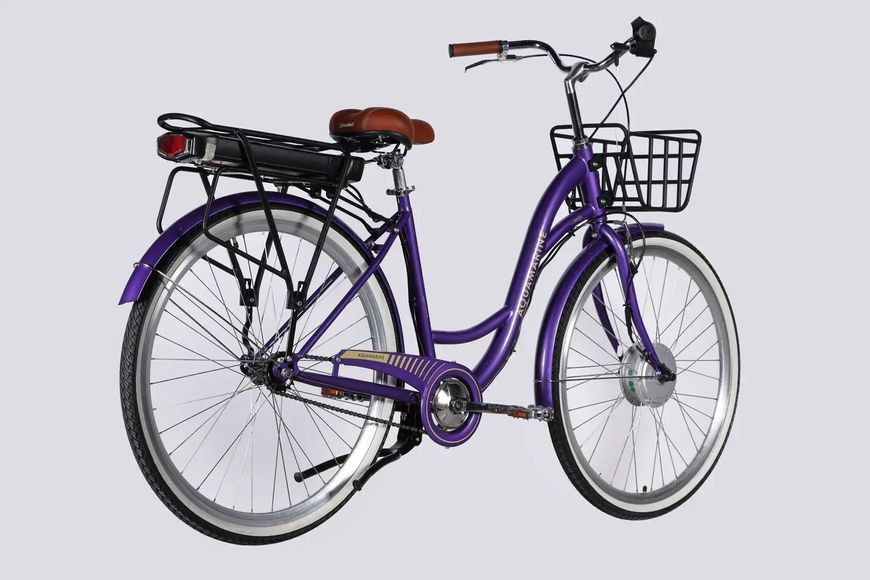 Електровелосипед Dorozhnik eAQUAMARINE BH 28&Prime; 500W 36V 13Ah, рама 19&Prime;, кошик, Фіолетовий ELB-D-28-108 фото