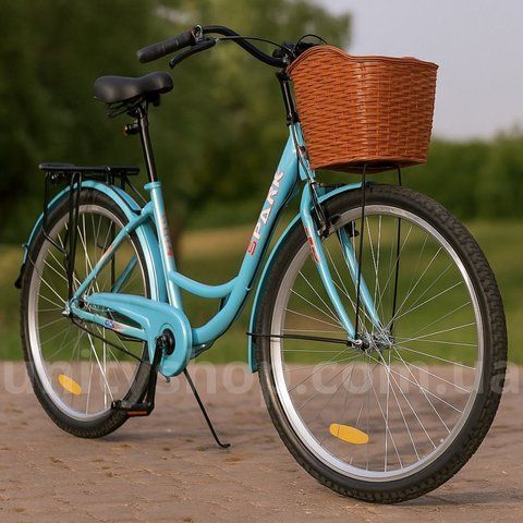 Міський велосипед SPARK PLANET-3 VENERA 28" алюмінієва рама 17" 3 швидкості, SHIMANO Nexus, кошик, багажник, Блакитний 203633 фото