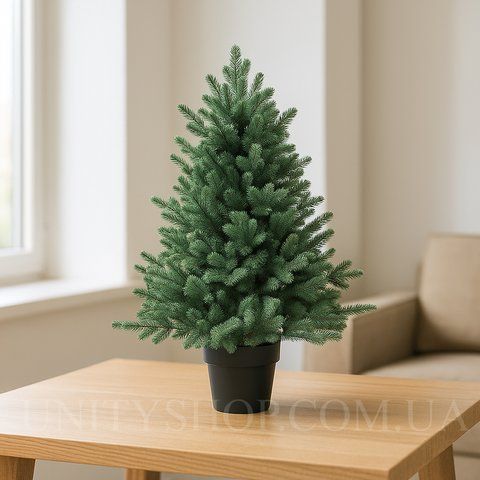Ялинка штучна Traditional лита 90 см блакитна у горщику Міні ялинка 215N/90/B фото