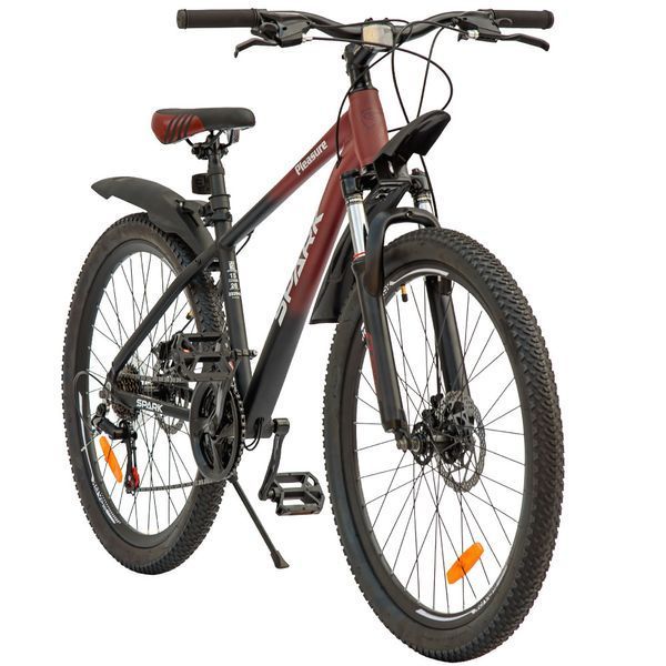 Гірський велосипед SPARK PLEASURE 26" алюмінієва рама 15", 21 швидкість, амортизаційна вилка Бордовий 222949 фото